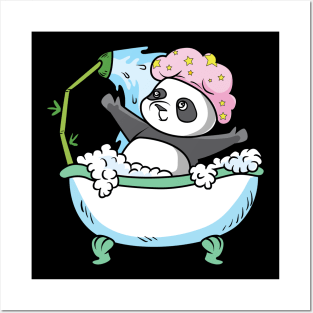 A Panda bathing Posters and Art